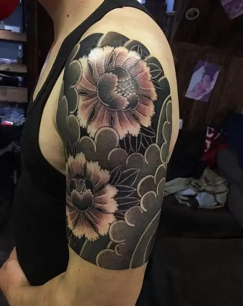 牡丹花纹身图片