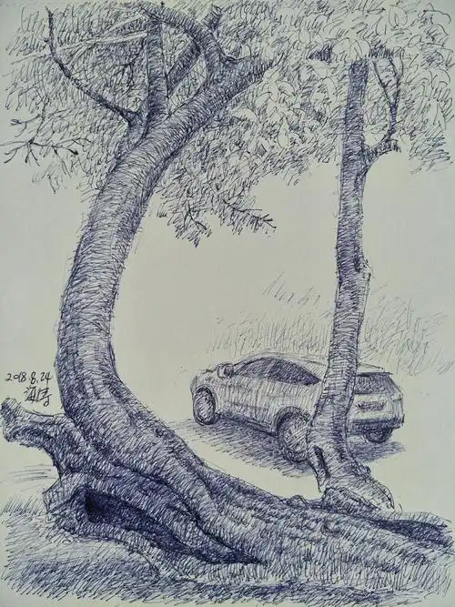 圆珠笔的风景写生(一)