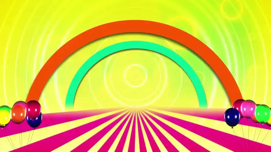 彩虹桥儿童卡通动画舞台晚会背景视频素材