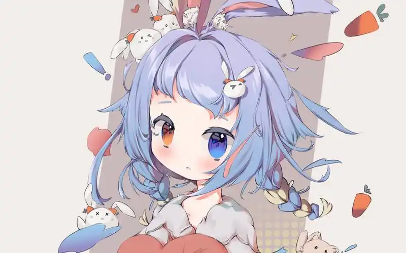 给别人画的无偿异瞳兔耳娘超可爱这个稿件80贵吗