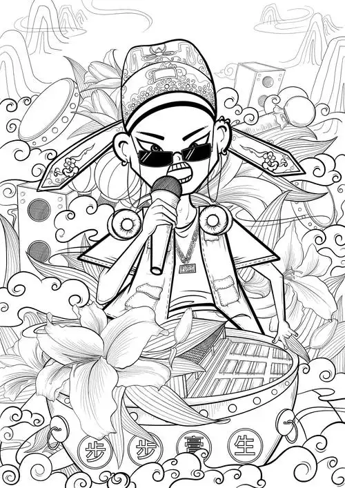 粤剧六柱制行当粤伴香膏包装插画作品