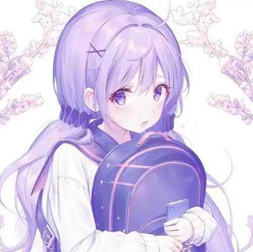 动漫女生头像紫色系韩版