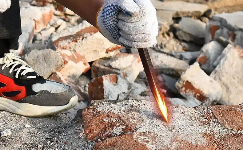 凿子石工破石头工具扁头錾子手工水泥尖凿平头石匠钢凿特钢劈石器