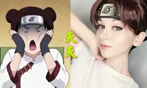 而小姐姐cos的天天无论从俏皮还是颜值外貌上看还原度都是非常高的,就