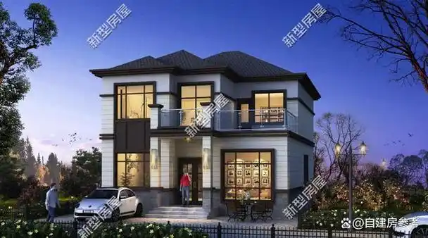 这套新中式别墅外观简约大方,室内布局合理,客厅,餐厅,厨房南北通透.