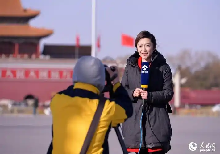2015两会美女记者两会采访中的真汉子