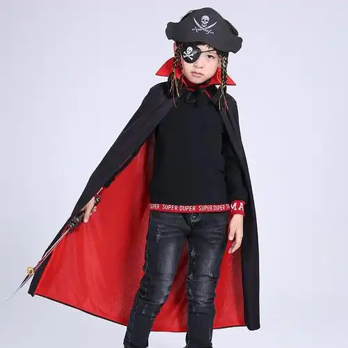 万圣节服装成人儿童加勒比海盗套装杰克船长披风cosplay男女服饰