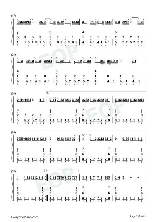 you never know-blackpink双手简谱预览2