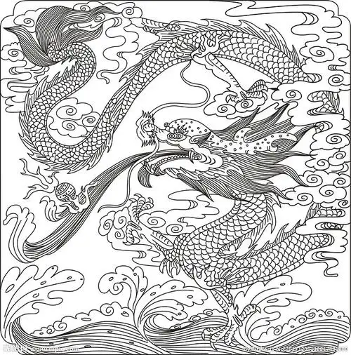 16:44:43雕刻龙王吐水矢量图案1喜欢国画白描墨痴居士同采自www
