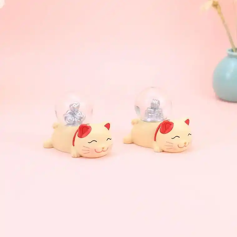 新款招财猫家居床头柜摆件创意水球手摇雪花送闺蜜情侣礼品氛围灯