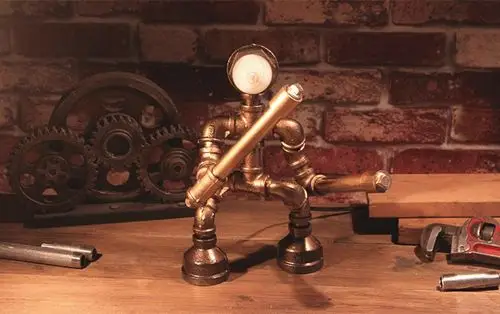 loft工业风复古水管机器人护眼灯个性宿舍酒吧装饰创意礼品台灯
