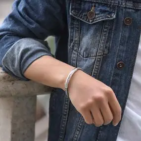 老银匠男士银手镯