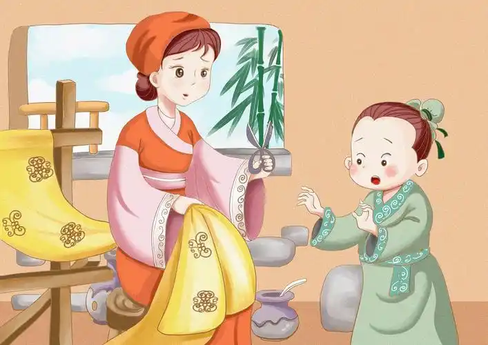 孟母三迁儿童插画