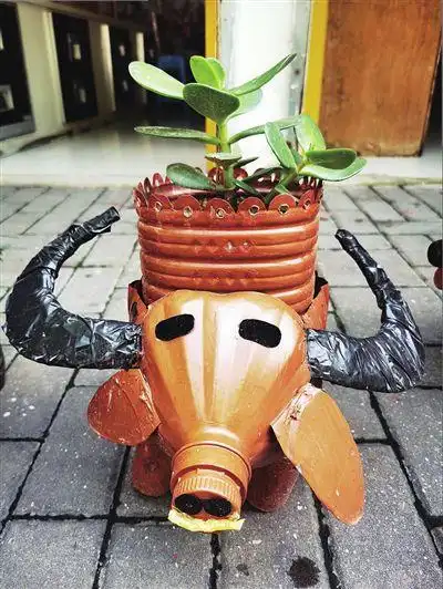 油桶洗衣液瓶矿泉水瓶在徐阿姨手里都有用