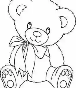 简笔画12张孩子们最喜欢的穿着小裙子的泰迪熊玩具涂色图片其他简笔