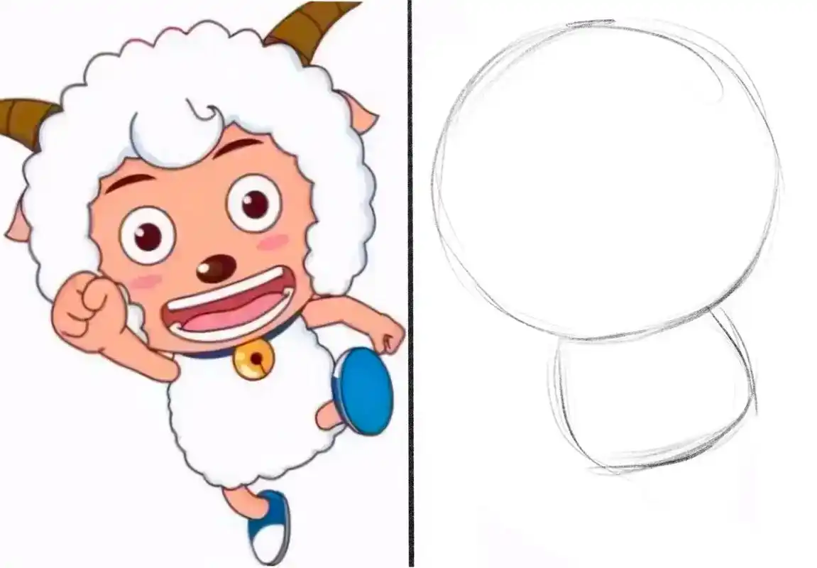 喜羊羊与灰太狼之喜羊羊.#简笔画 #儿童简笔画 #绘画过程  - 抖音