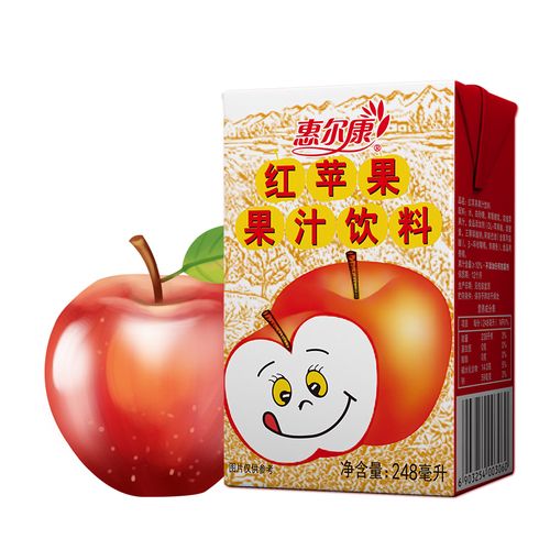 整箱网红水果饮料惠尔康果汁红苹果饮料80后怀旧饮品248ml24盒装