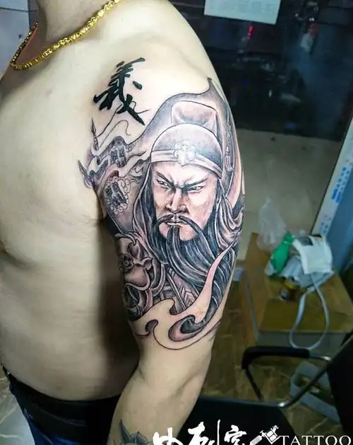 忠肝义胆关云长纹身图片手臂传统人物纹身图案