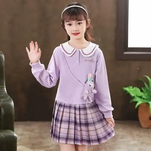 2022新款洋气女孩衣服儿童jk学生公主裙子星黛露女童连衣裙春秋装