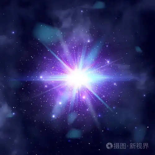 蓝闪光颗粒背景效果.在黑色背景上爆炸的光效果.