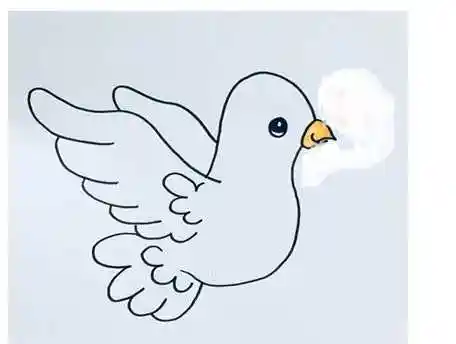 小鸽子简笔画可爱彩色