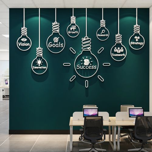 办公室墙面装饰品企业文化公司背景会议形象氛围布置励志标语贴纸