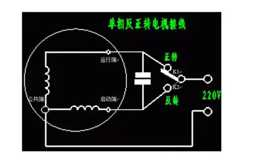 一个两相电机(正反车开关)应该怎么接线?