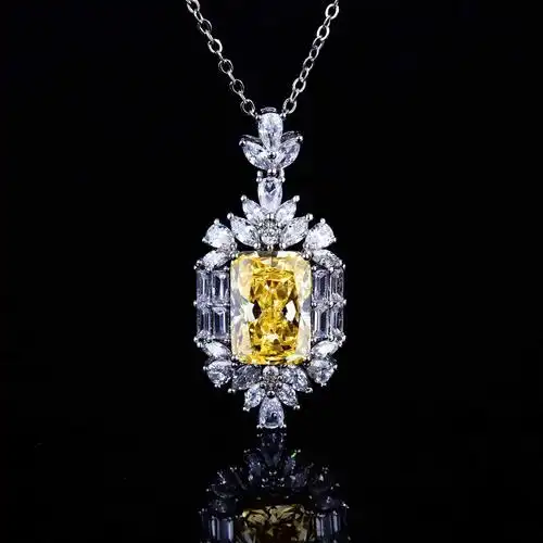 新品雷迪恩切工项链女锁骨链欧美风吊坠耳钉戒指冰花切高碳钻套装