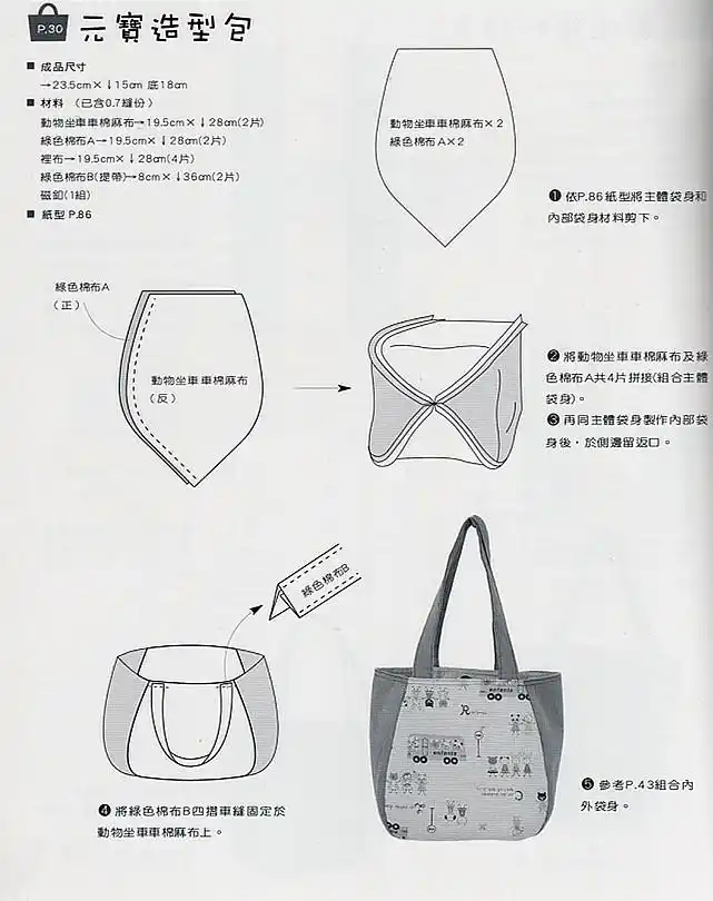 多款布艺包包裁剪图分享,款款精致漂亮,适合新手小白的教程