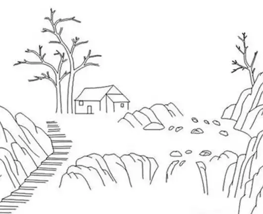 简笔画山水风景图片大全简单 风景简笔画图片大全山水画简单