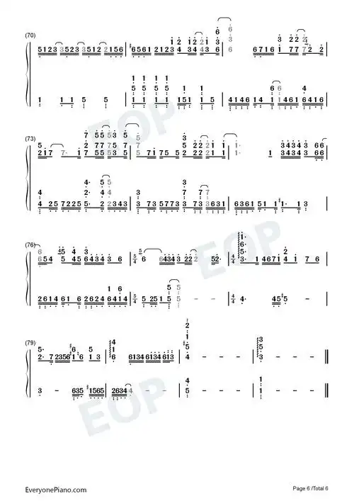 无人之岛-任然双手简谱预览6