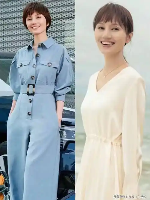 看了袁泉的时尚造型,才知道:衣服成套,裙子过膝,美得优雅高级_气质