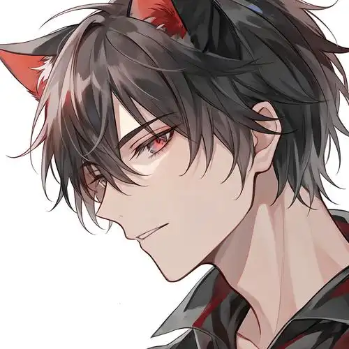 红发猫耳动漫风,帅气又高冷😎