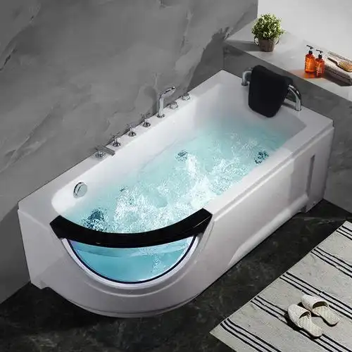 艾戈恋家浴缸家用浴缸亚克力成人冲浪按摩浴缸恒温网红彩灯泡泡浴室深