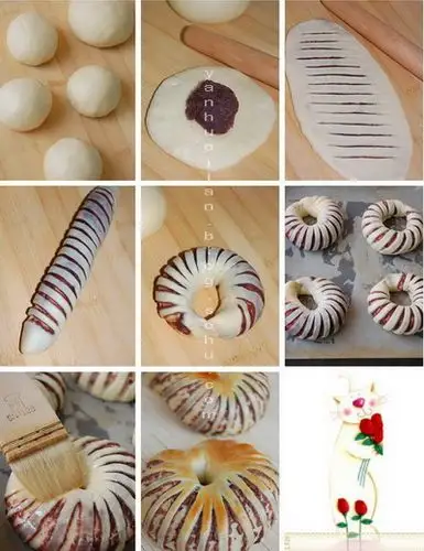 花式豆沙面包～～～换一个花样换一种心情