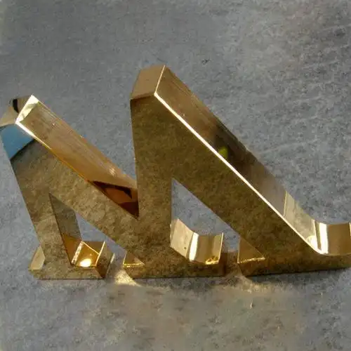 定制不锈钢钛金平面字精工电镀钛金字 烤漆电镀钛金不锈钢字