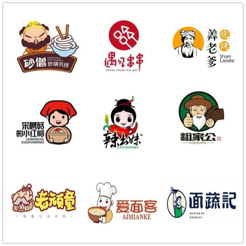 烧烤店披萨店早餐店logo设计炸鸡店牛肉店美团头像餐饮标志火锅店