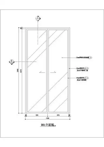【某省】某小区厨房玻璃推拉门设计图纸