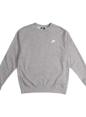 nike耐克卫衣男女灰色经典运动休闲长袖圆领针织套头衫bv2667-063