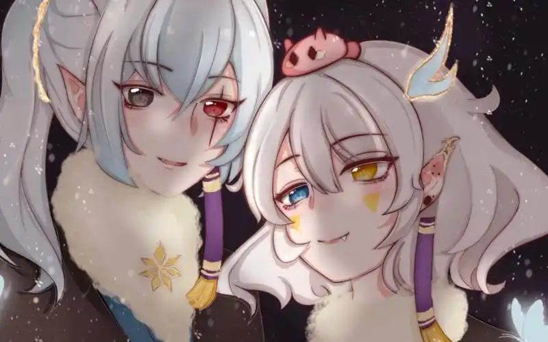 【sky光遇】白鸟x平菇.用板绘进行一个贴贴!