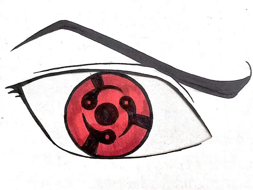 火影忍者 宇智波一族写轮眼 画了一部分写轮眼,不准的地方请指出火影