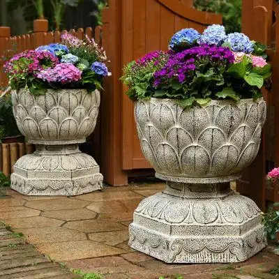 新中式民宿花坛复古大号门口别墅落地艺术创意花盆