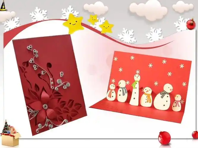 其它 中二班《有雪人的贺卡》 写美篇各种各样的贺卡是用于联络感情和