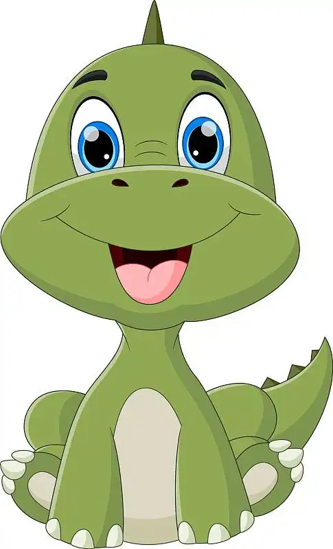 卡通小恐龙摆姿势坐着图片