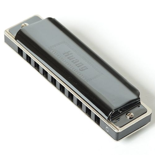 口琴huang黄牌107b布鲁斯10孔黑色彩钢演奏十孔口琴