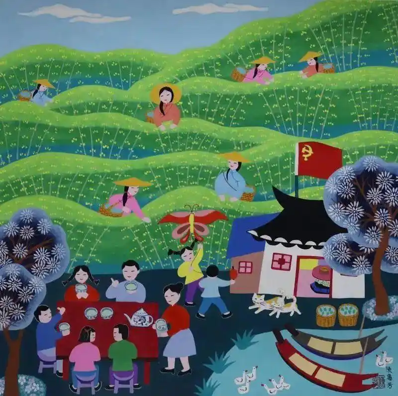 《沪枫茶园》陈惠芳 画