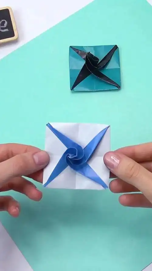 一张纸折旋转纸陀螺,超酷炫,简单又好玩!