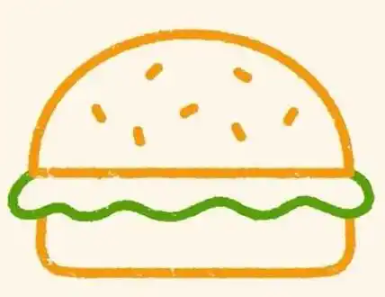 汉堡包简笔画 汉堡包简笔画简单