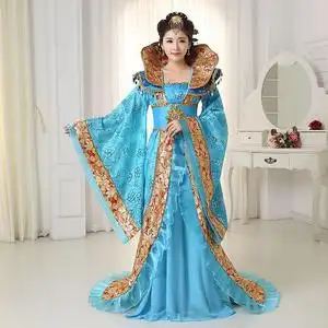 日本购秋冬季新款女大拖尾唐代古装武则天服装贵妃服公主服k大唐