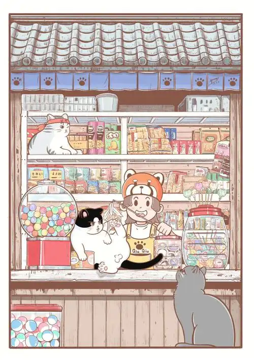 治愈漫画球球与小熊猫这是欢乐的便利店